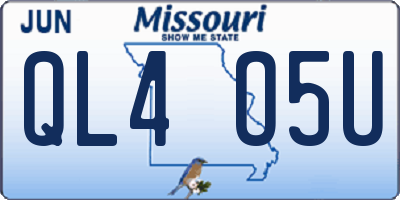 MO license plate QL4O5U