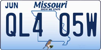 MO license plate QL4O5W