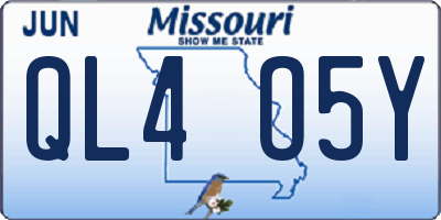 MO license plate QL4O5Y