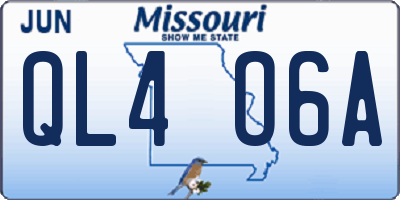 MO license plate QL4O6A