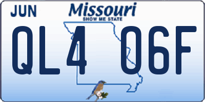 MO license plate QL4O6F