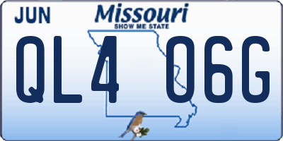MO license plate QL4O6G