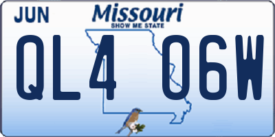 MO license plate QL4O6W