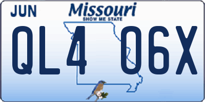 MO license plate QL4O6X