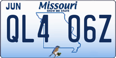 MO license plate QL4O6Z