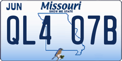 MO license plate QL4O7B