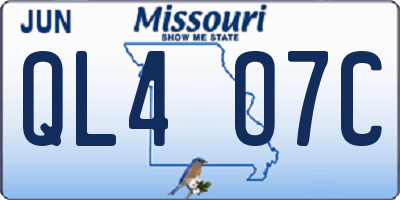 MO license plate QL4O7C