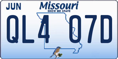 MO license plate QL4O7D
