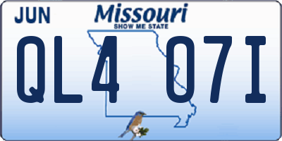 MO license plate QL4O7I