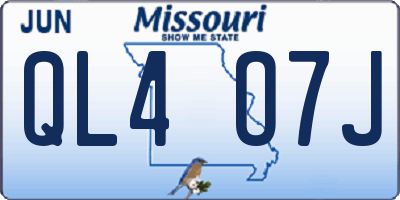 MO license plate QL4O7J