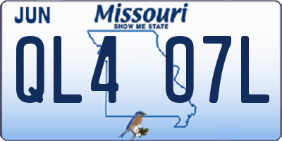 MO license plate QL4O7L