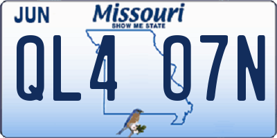 MO license plate QL4O7N