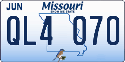 MO license plate QL4O7O
