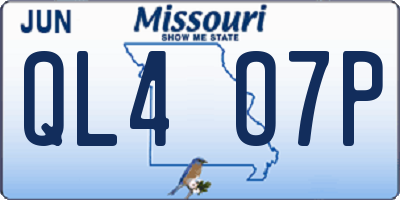 MO license plate QL4O7P