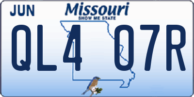 MO license plate QL4O7R