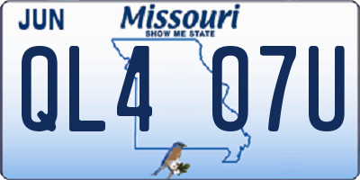 MO license plate QL4O7U