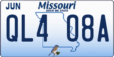 MO license plate QL4O8A