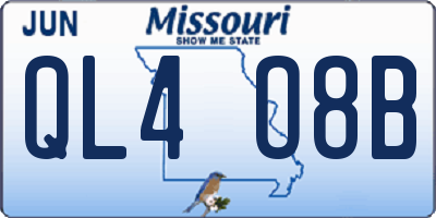 MO license plate QL4O8B