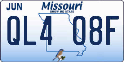 MO license plate QL4O8F