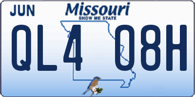 MO license plate QL4O8H