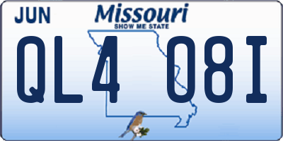 MO license plate QL4O8I