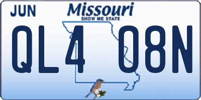 MO license plate QL4O8N