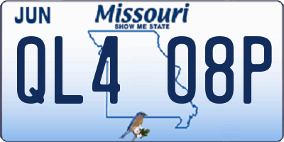 MO license plate QL4O8P