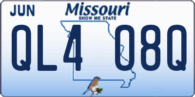 MO license plate QL4O8Q