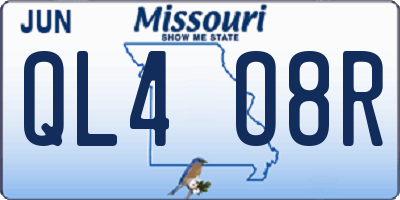 MO license plate QL4O8R