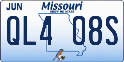 MO license plate QL4O8S