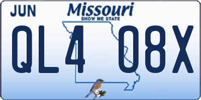 MO license plate QL4O8X