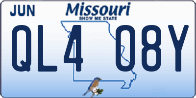 MO license plate QL4O8Y