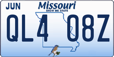 MO license plate QL4O8Z