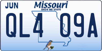 MO license plate QL4O9A