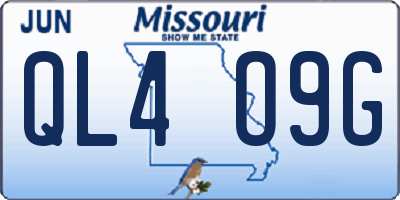 MO license plate QL4O9G