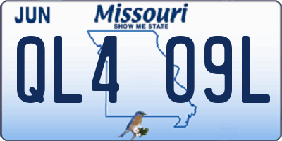 MO license plate QL4O9L