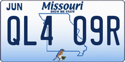 MO license plate QL4O9R