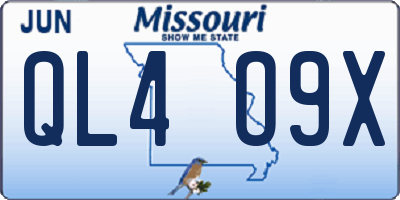 MO license plate QL4O9X