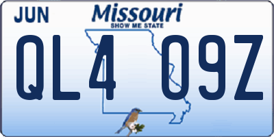 MO license plate QL4O9Z