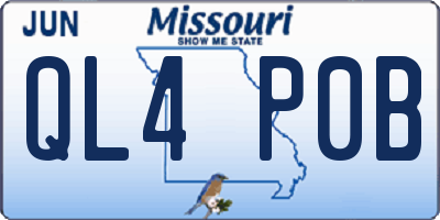 MO license plate QL4P0B