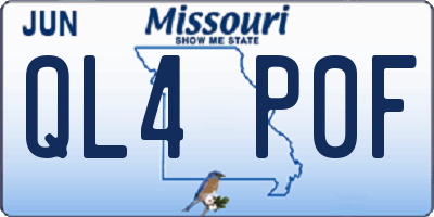 MO license plate QL4P0F