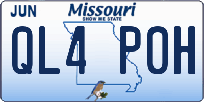 MO license plate QL4P0H