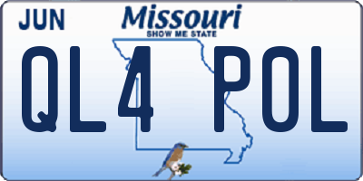 MO license plate QL4P0L
