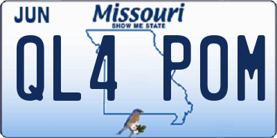 MO license plate QL4P0M