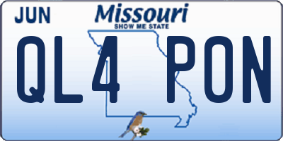 MO license plate QL4P0N