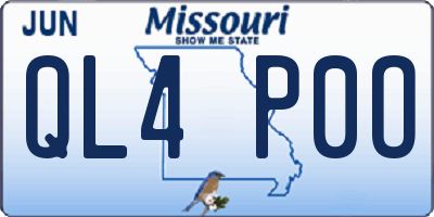 MO license plate QL4P0O