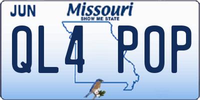 MO license plate QL4P0P