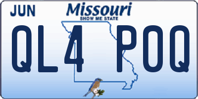 MO license plate QL4P0Q