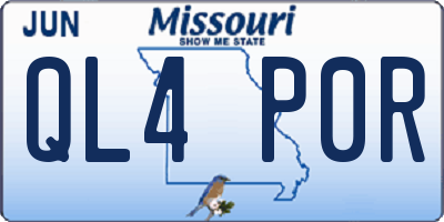 MO license plate QL4P0R