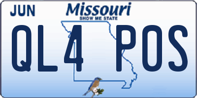 MO license plate QL4P0S